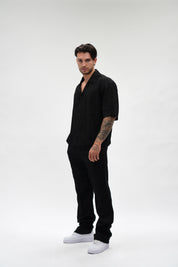Camicia Misto Lino Black