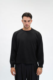 Longsleeve Waffle Raglan Black