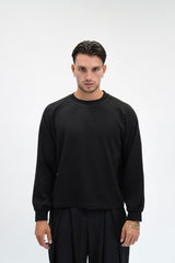 Longsleeve Waffle Raglan Black