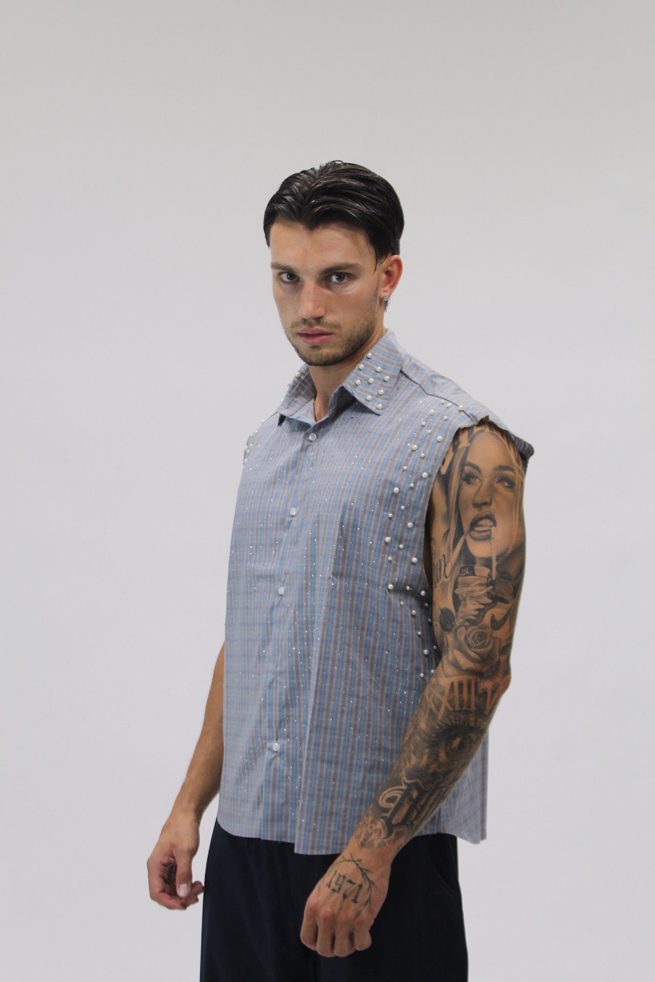 Camicia Smanicata Pearl Sky