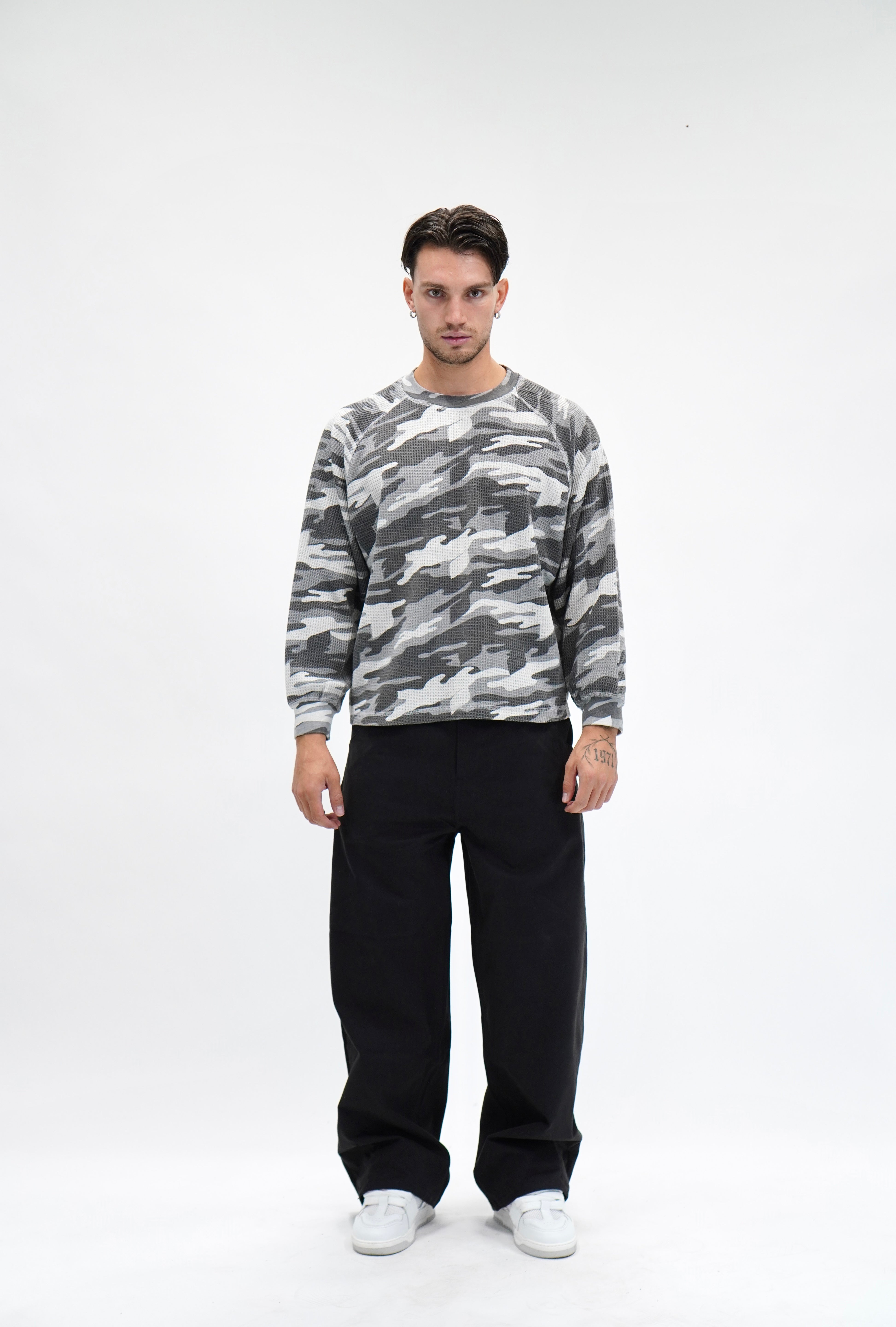 Longsleeve Waffle Camo Grey