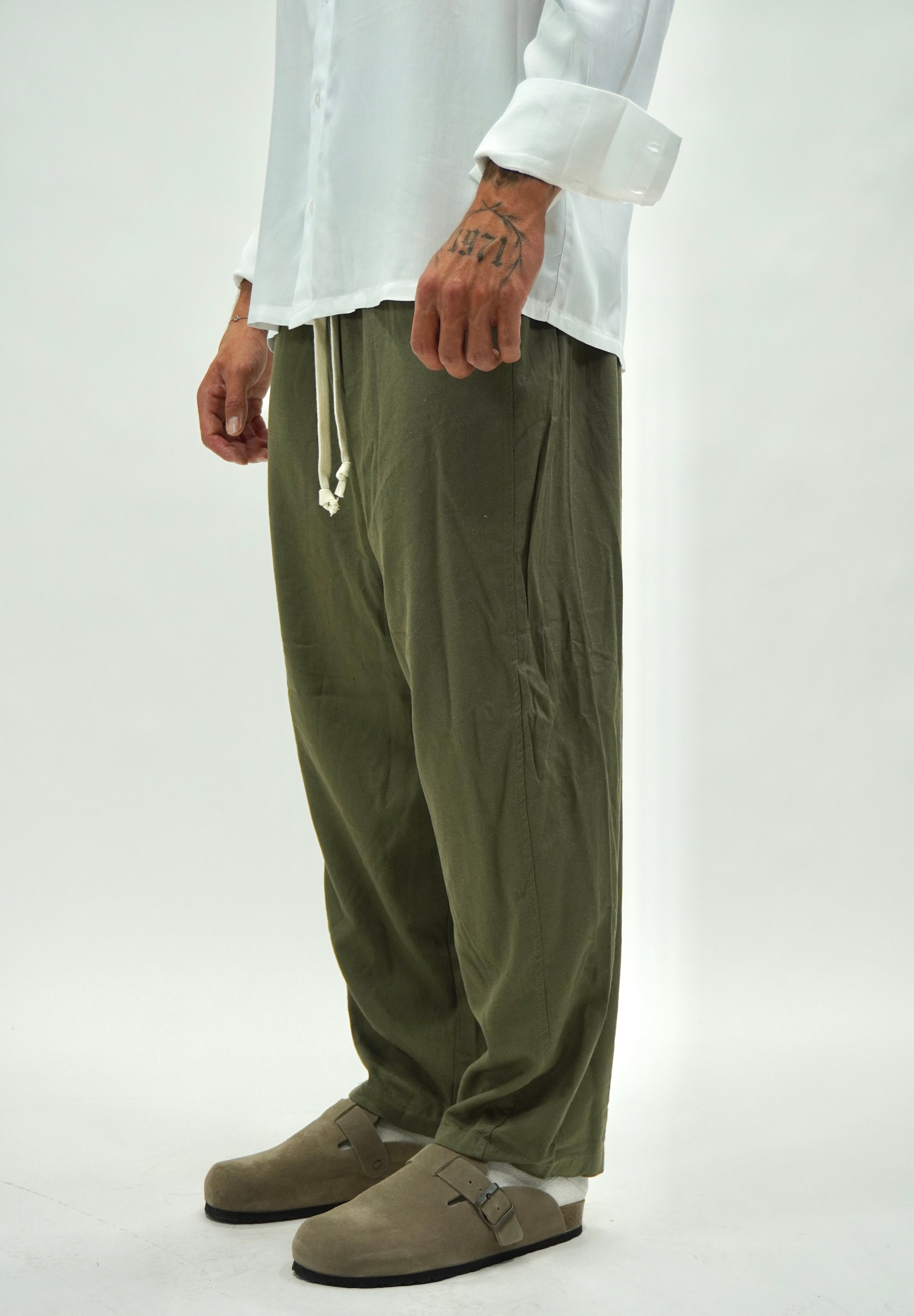 Pantalaccio In Lino Green