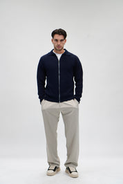 Maglione full zip jumper blue