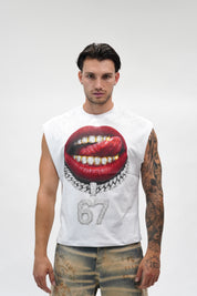 Canotta Brillant Kiss White