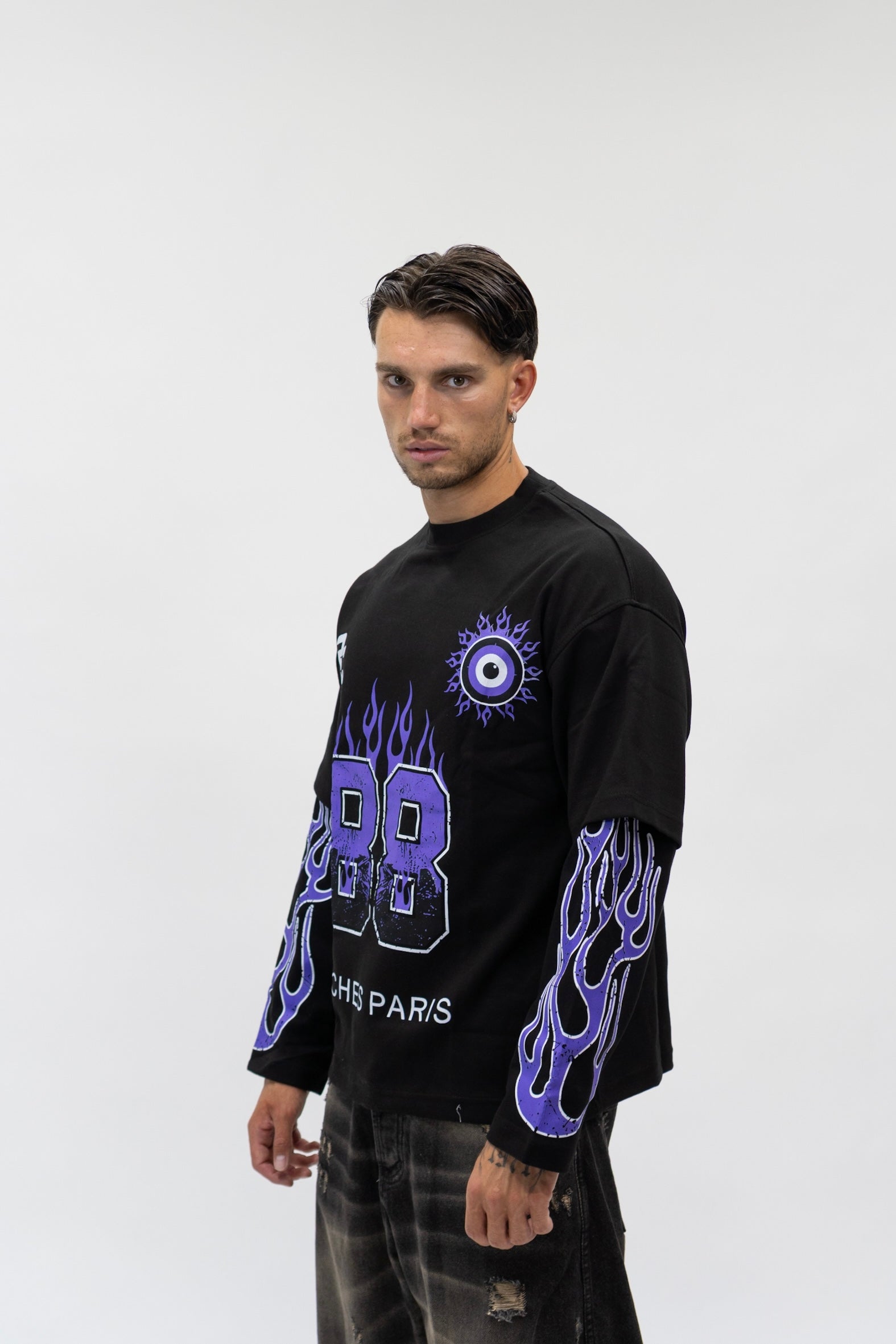 Longsleeve Double Flame Black