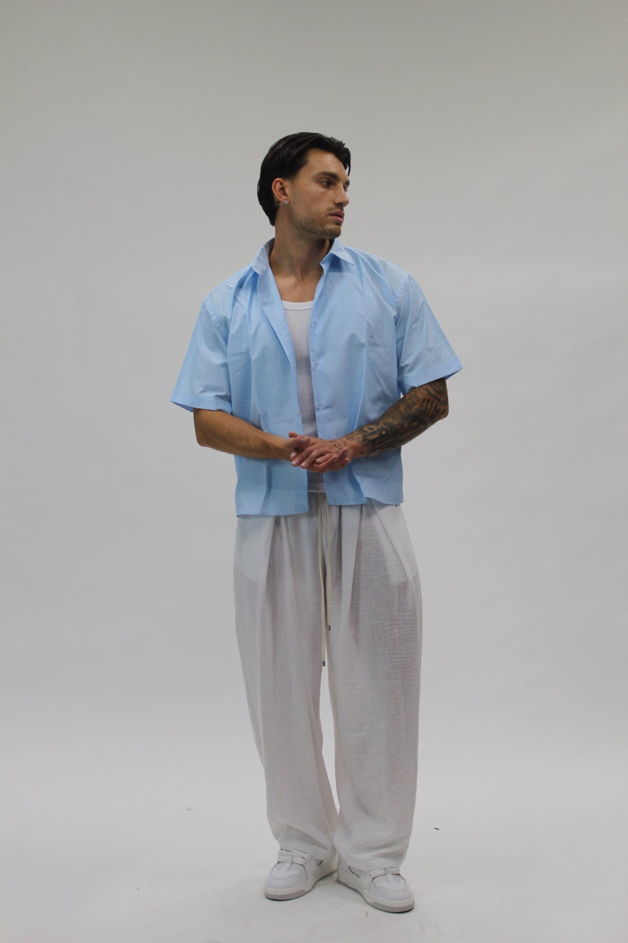 Camicia Boxy Sartoriale Sky
