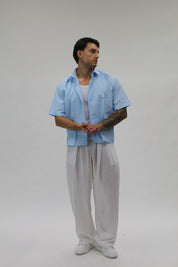 Camicia Boxy Sartoriale Sky