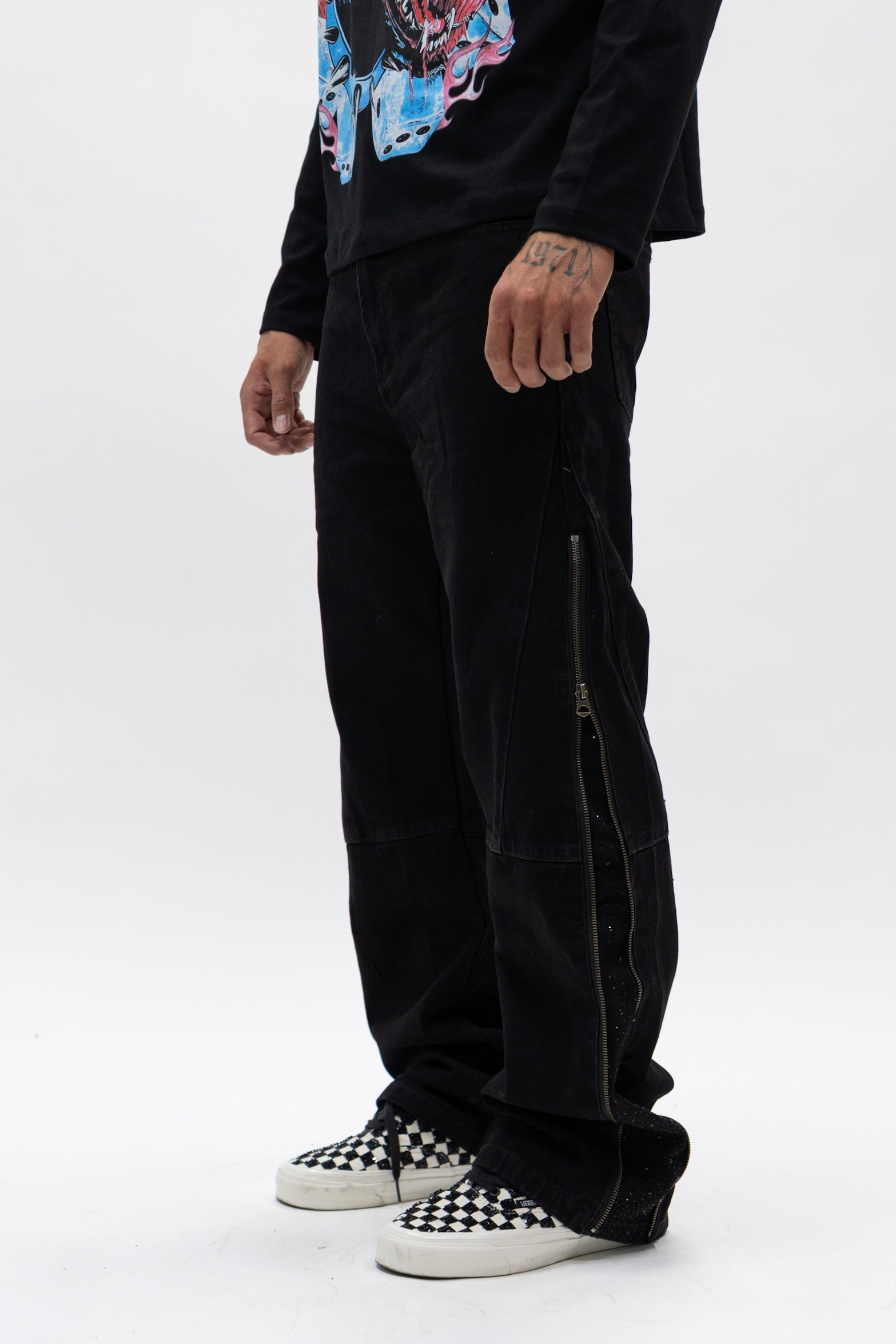 Jeans Flare Svarovsky Black