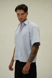 Camicia Boxy Sartoriale Stripe Blu