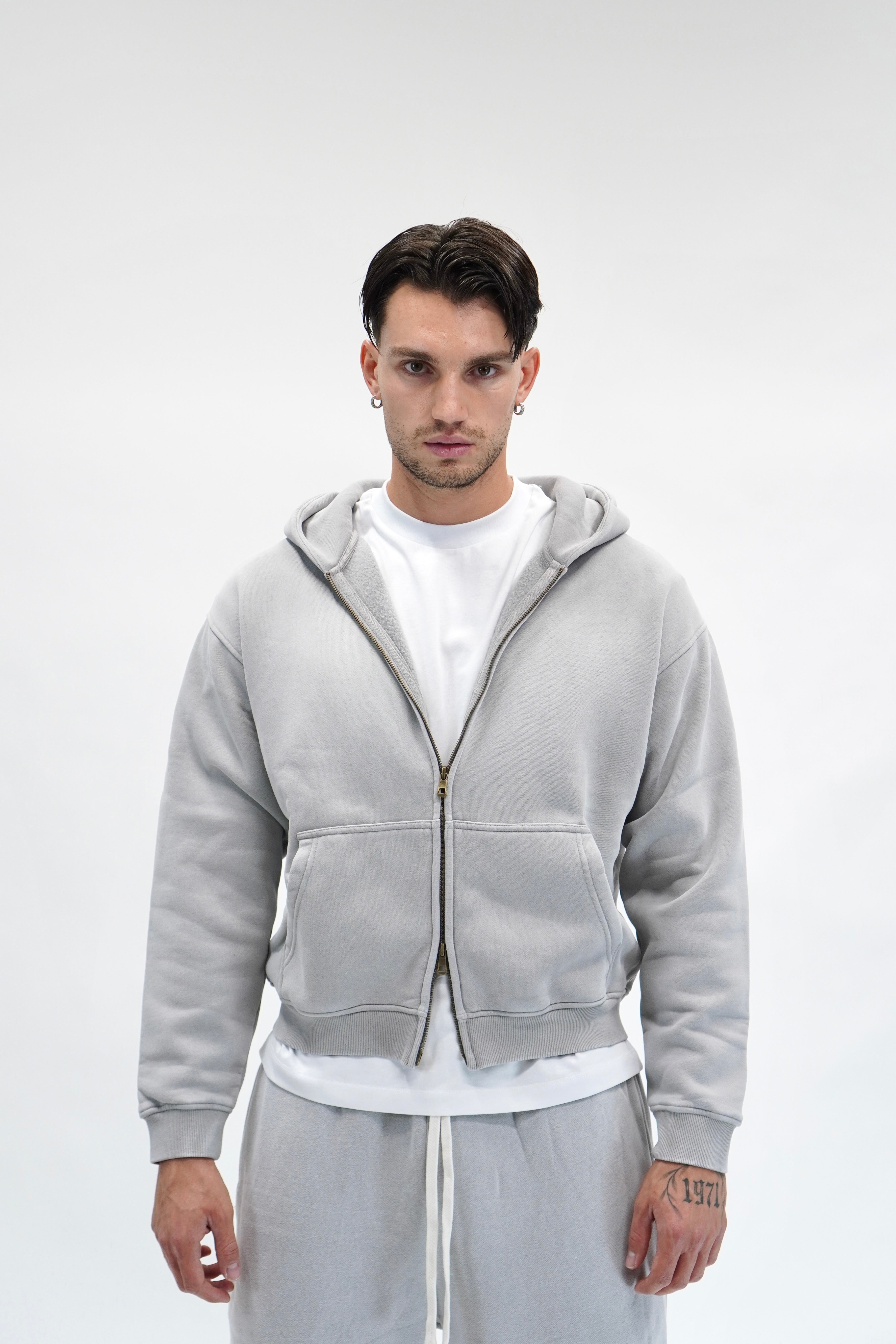 Hoodie Faded Grey
