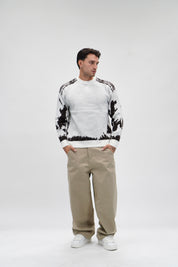 Maglione Zebra White