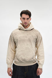 Hoodie Riches Distressed Sand