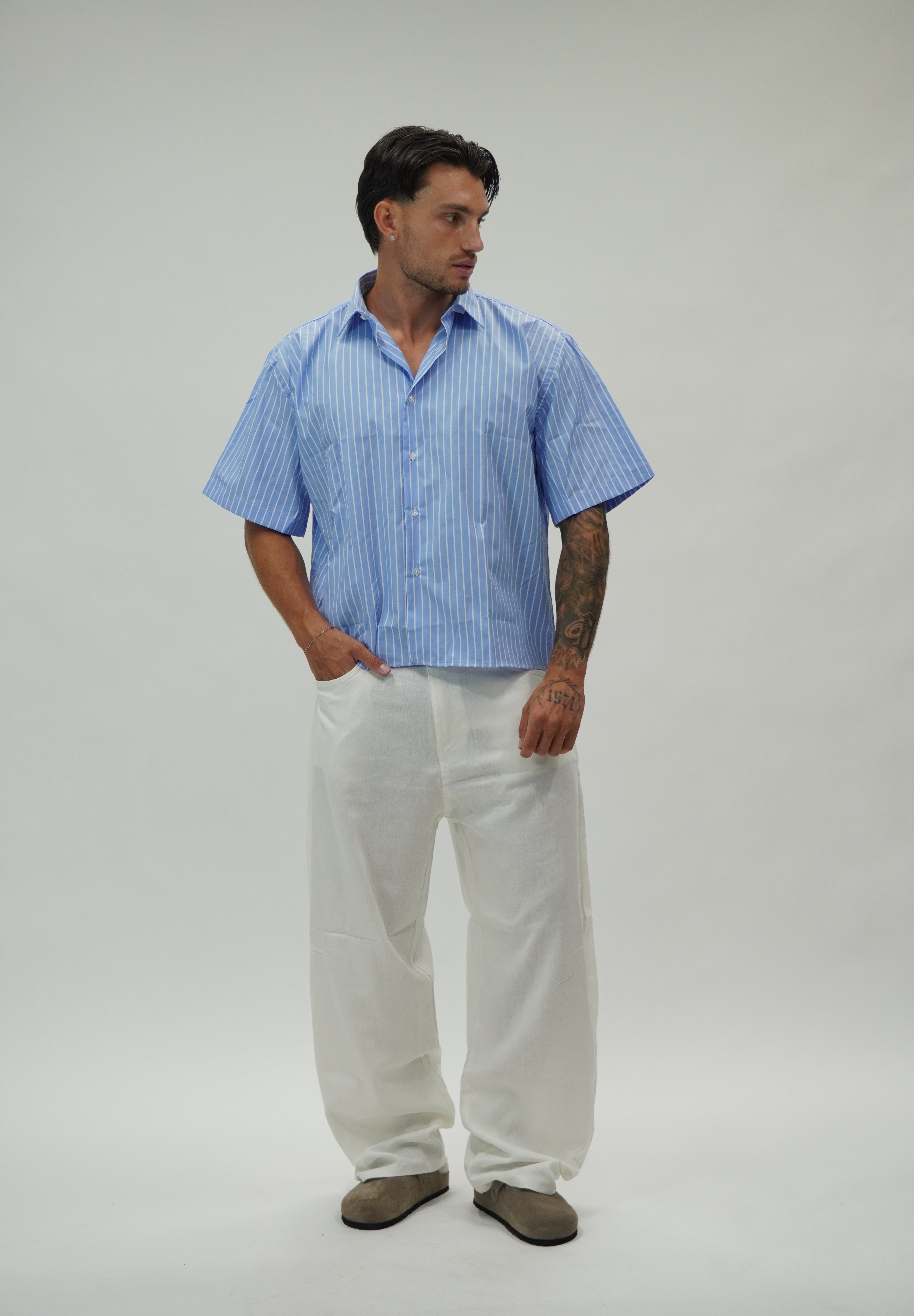 Camicia Boxy Sartoriale Sky