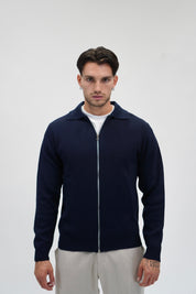 Maglione full zip jumper blue