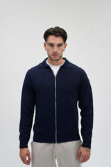 Maglione full zip jumper blue