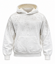 Hoodie Riches Distressed White