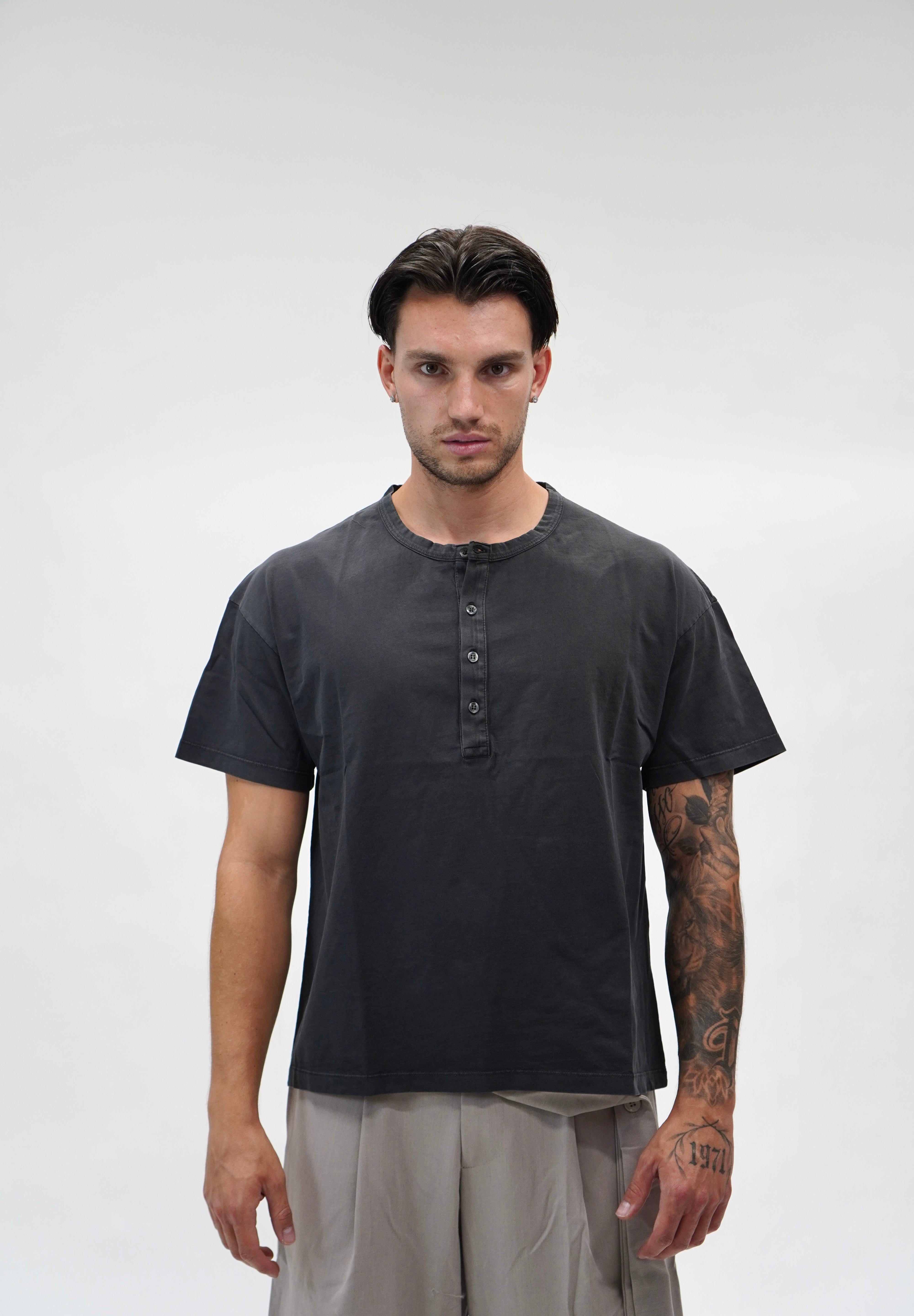 T- shirt Serafino Jersey Black
