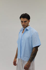 Camicia Boxy Sartoriale Sky