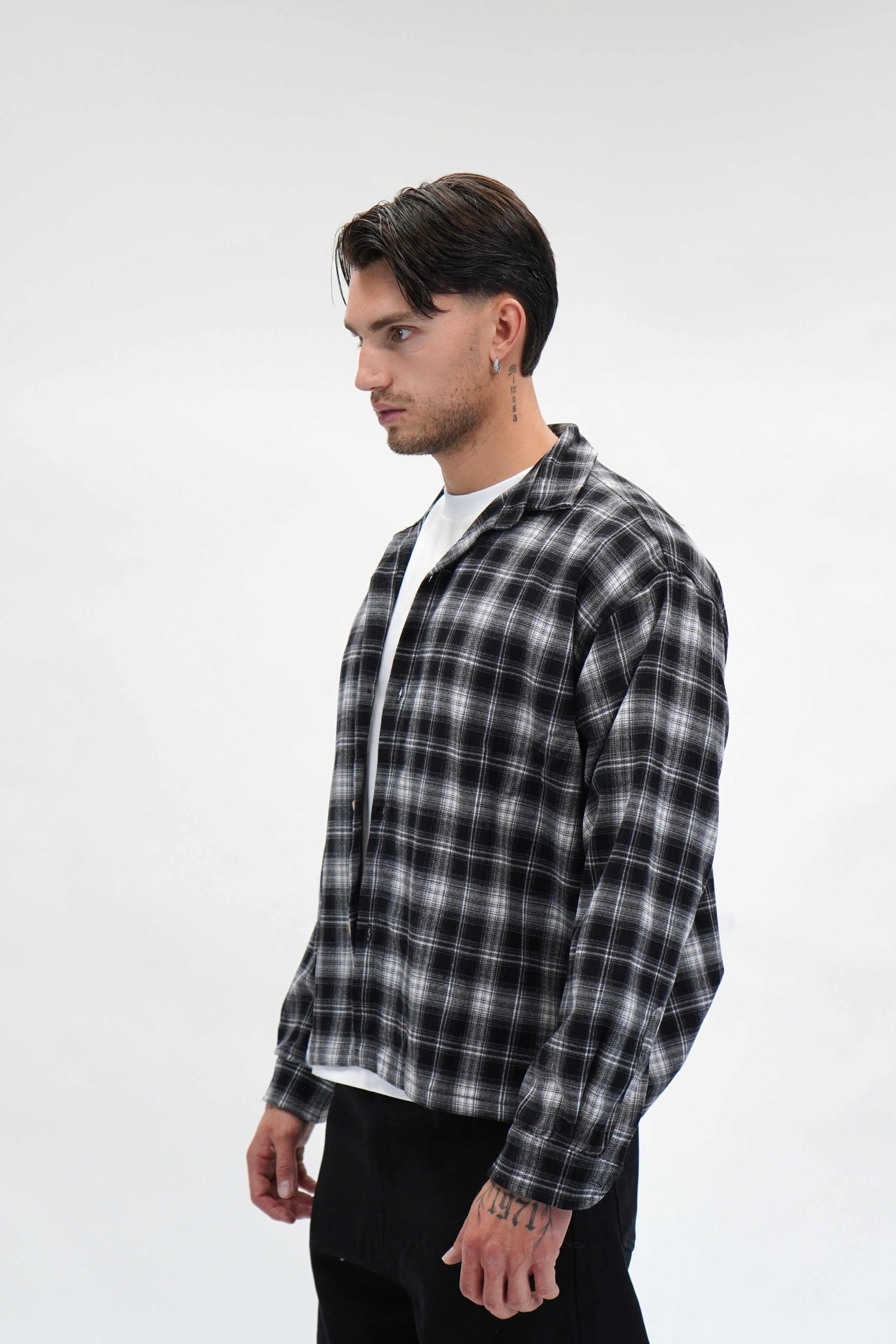 Camicia Checked Flanella Black