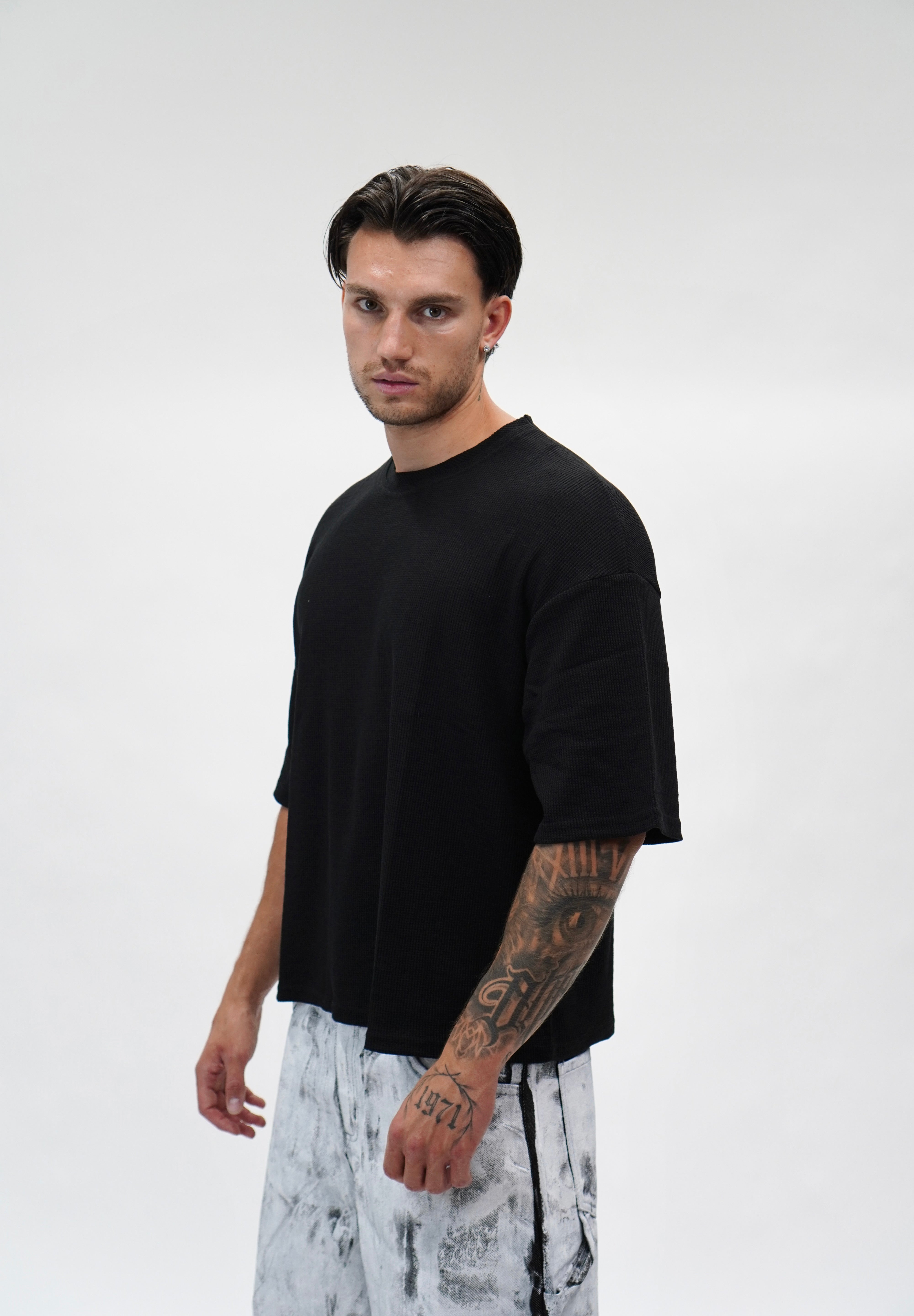 T-shirt Waffle Black