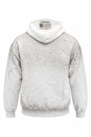 Hoodie Riches Distressed White