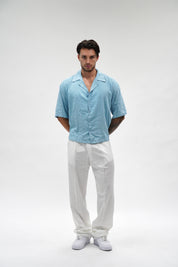 Camicia Misto Lino Sky