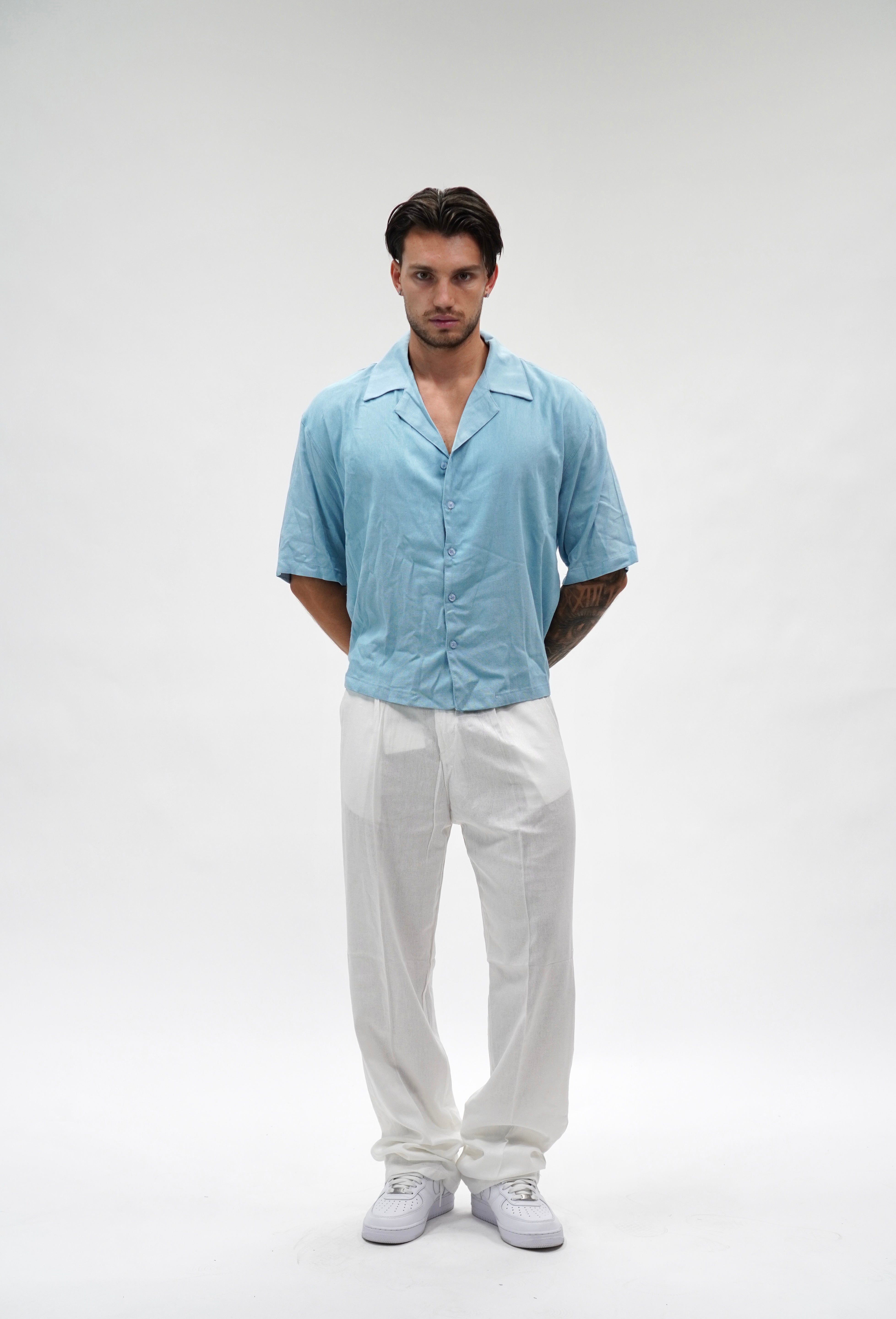 Camicia Misto Lino Sky