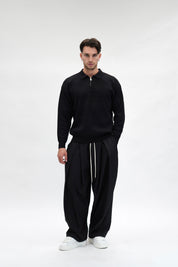 Maglione Half Zip Black