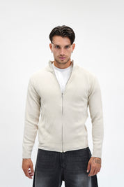 Maglione Full Zip Beige