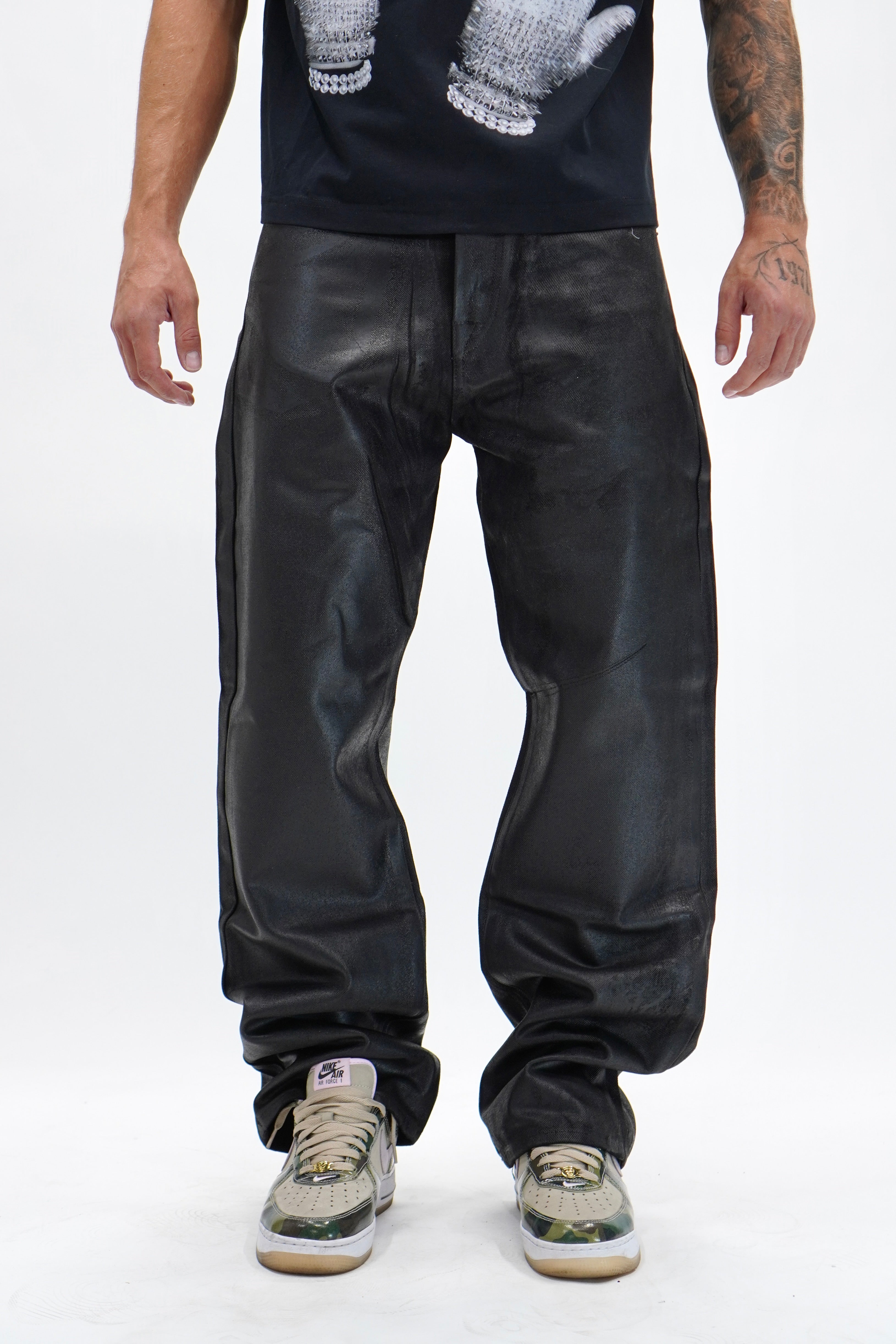 Jeans Baggy Studded Wax