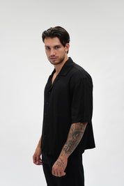 Camicia Misto Lino Black
