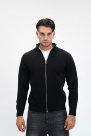 Maglione Full Zip Black