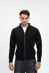 Maglione Full Zip Black