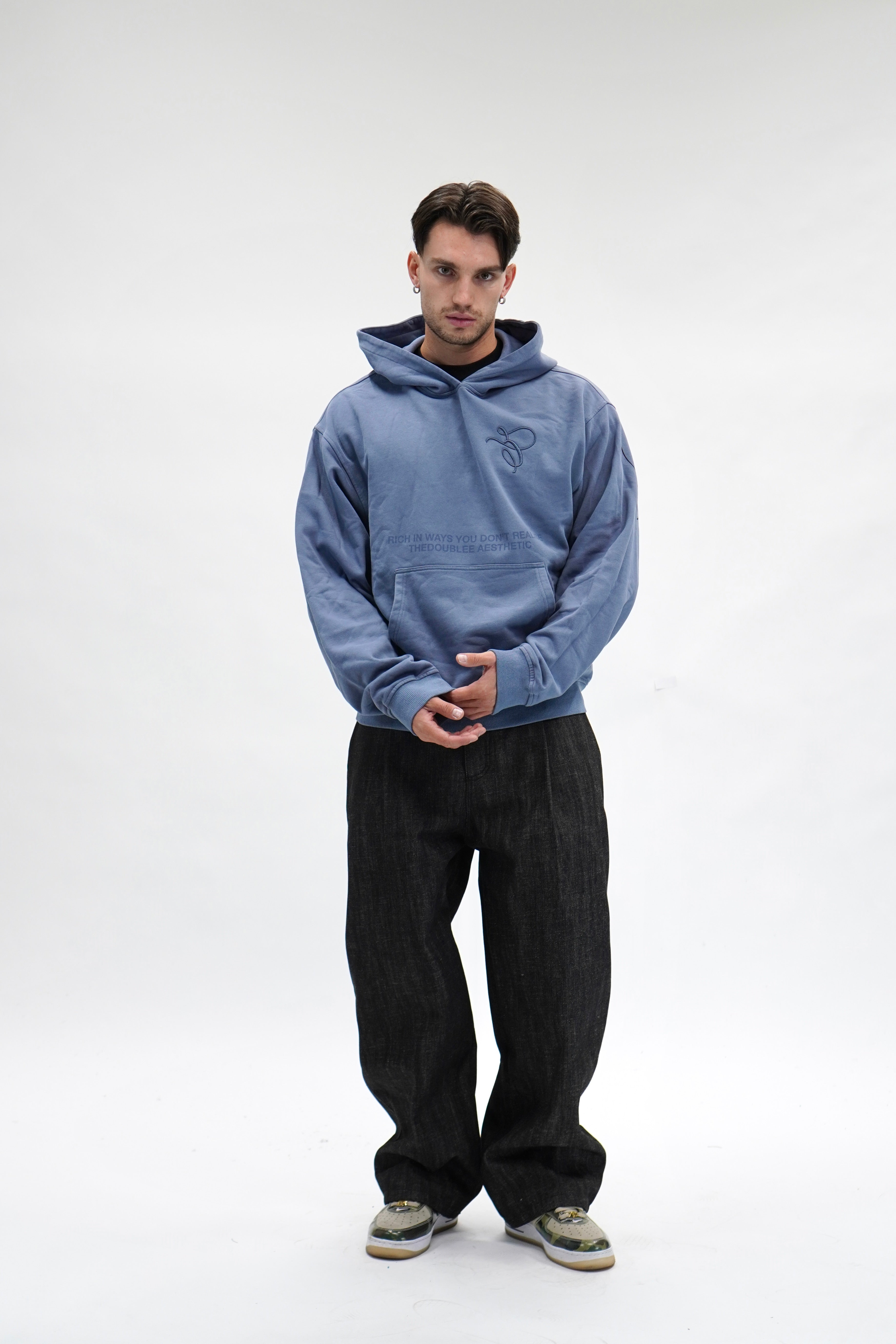 Hoodie Italic Blue