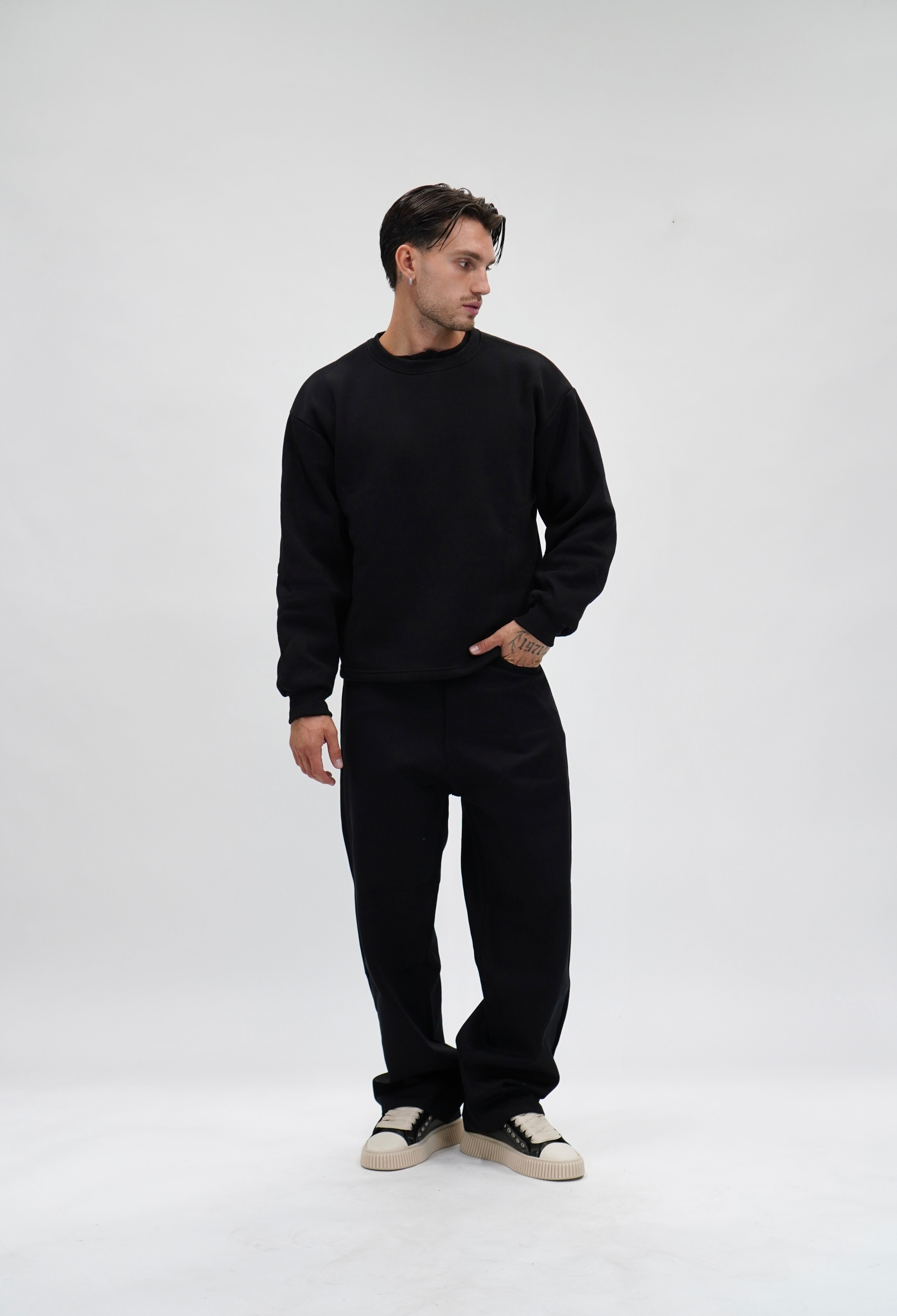 Felpa crewneck black