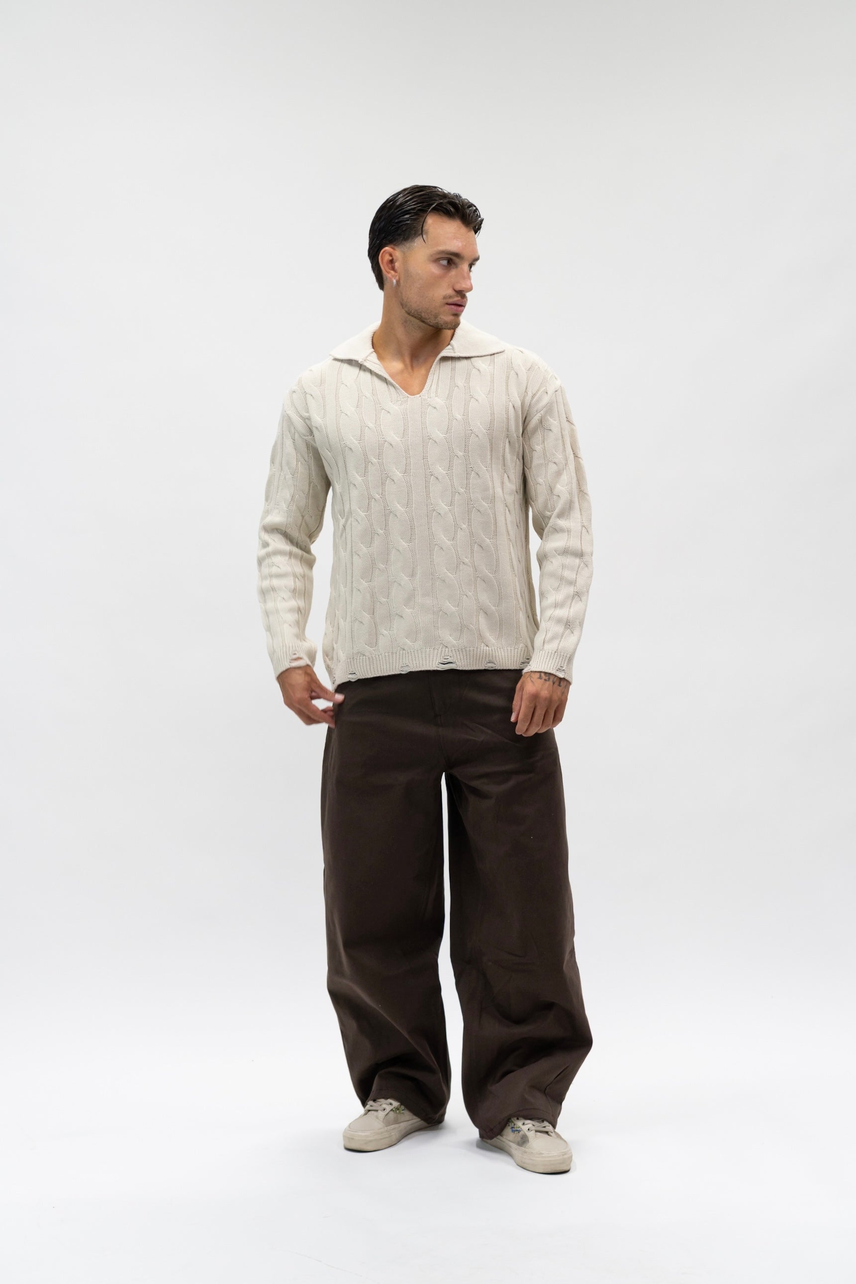 Maglione Curly Beige