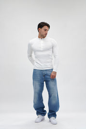 Longsleeve Slim Serafino White