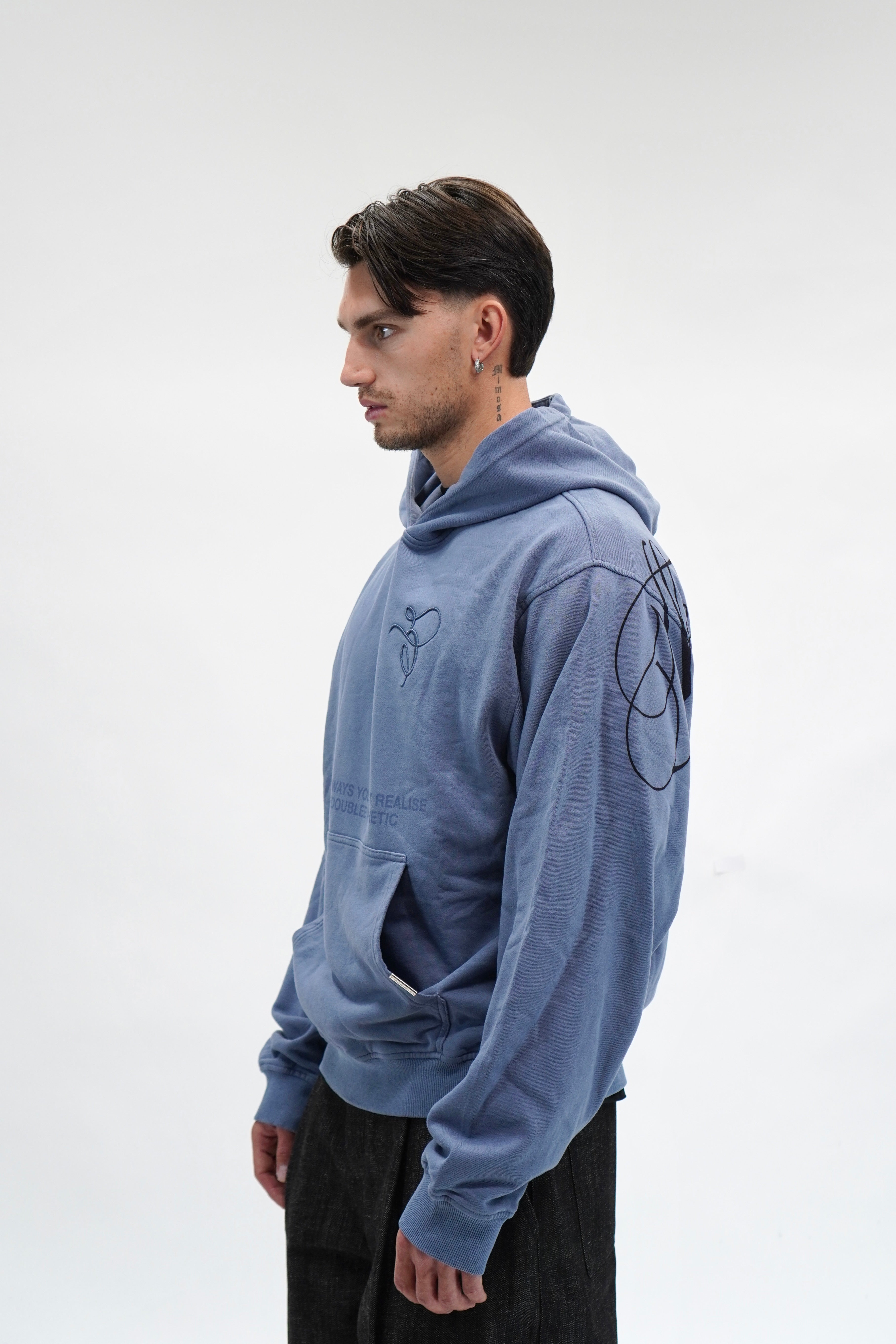 Hoodie Italic Blue