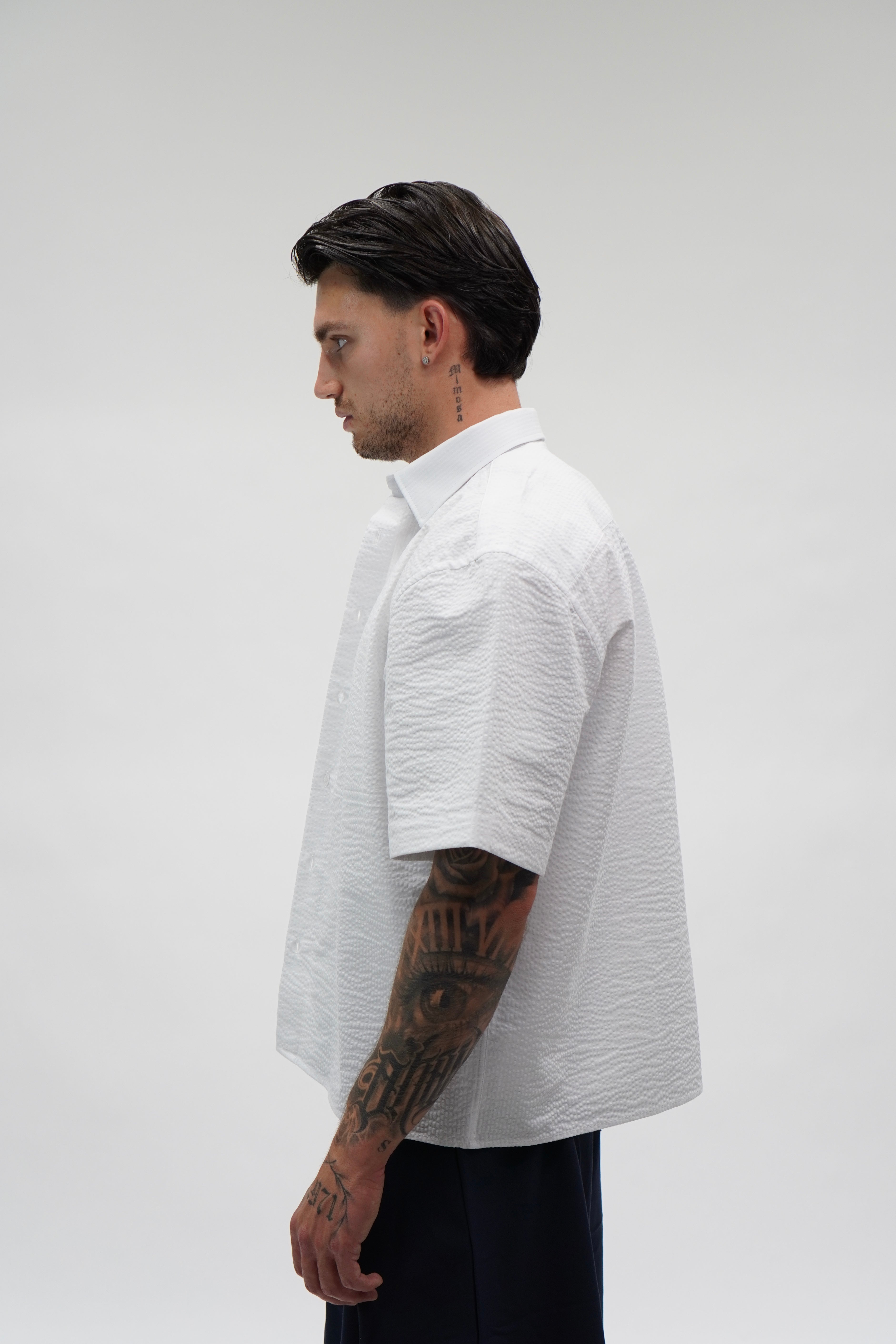 Camicia Waffle Crop White