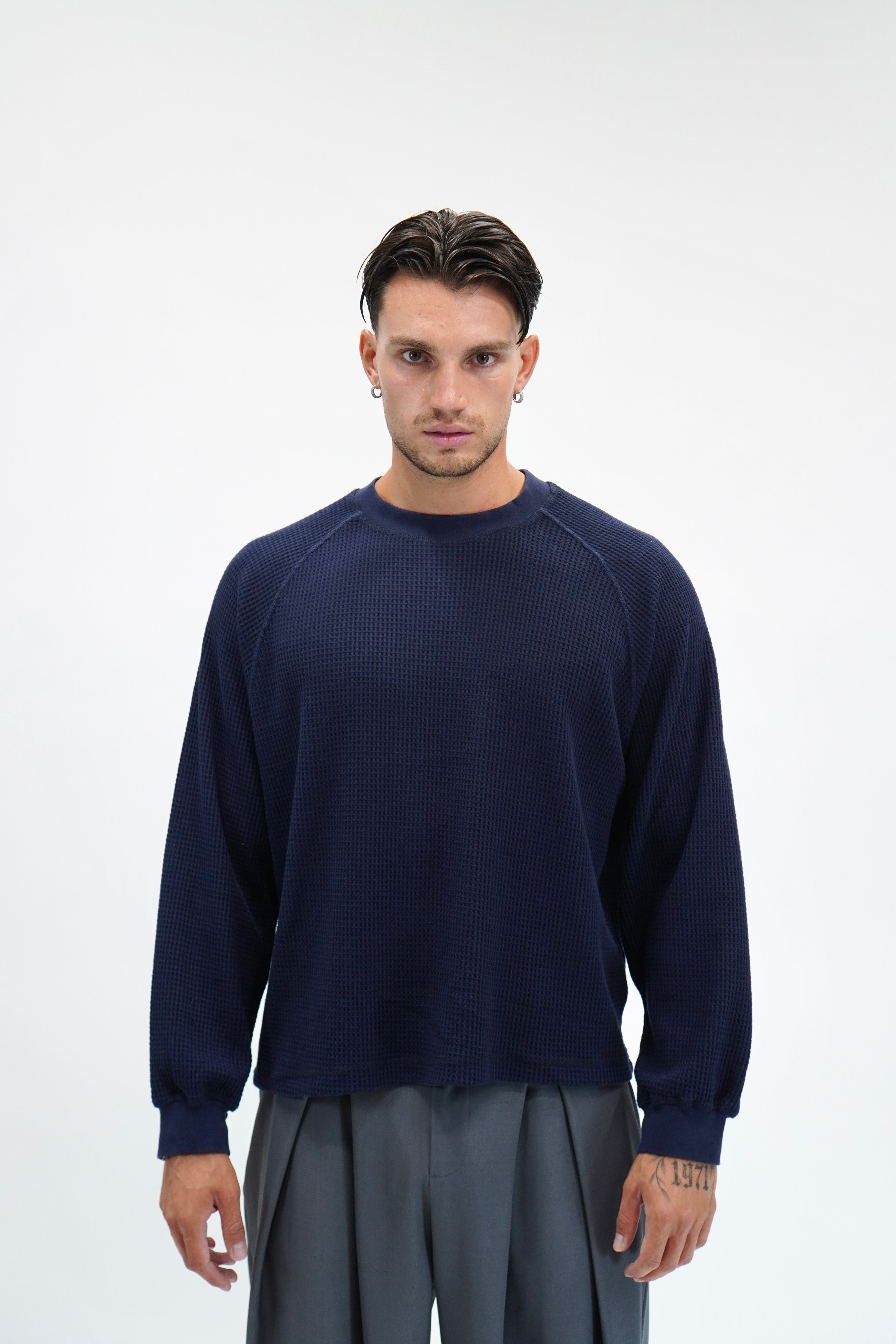 Longsleeve Waffle Raglan Blue