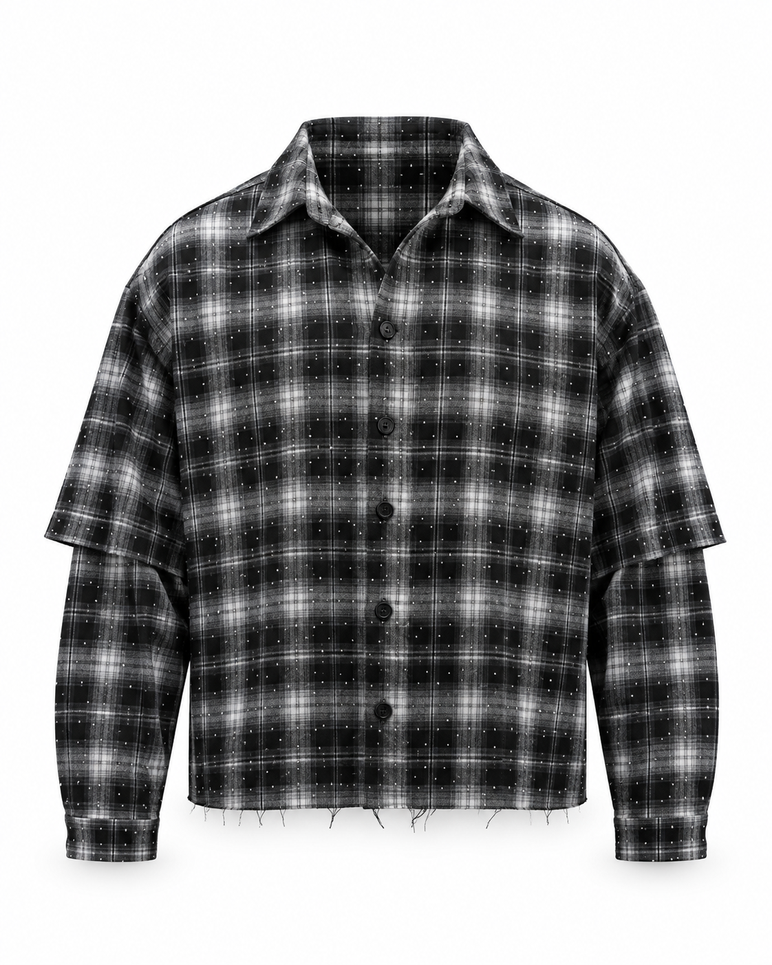 Camicia Glittery Double Sleeves Black