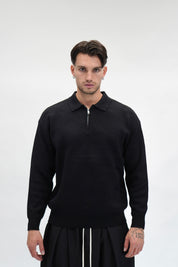 Maglione Half Zip Black