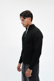 Maglione Full Zip Black