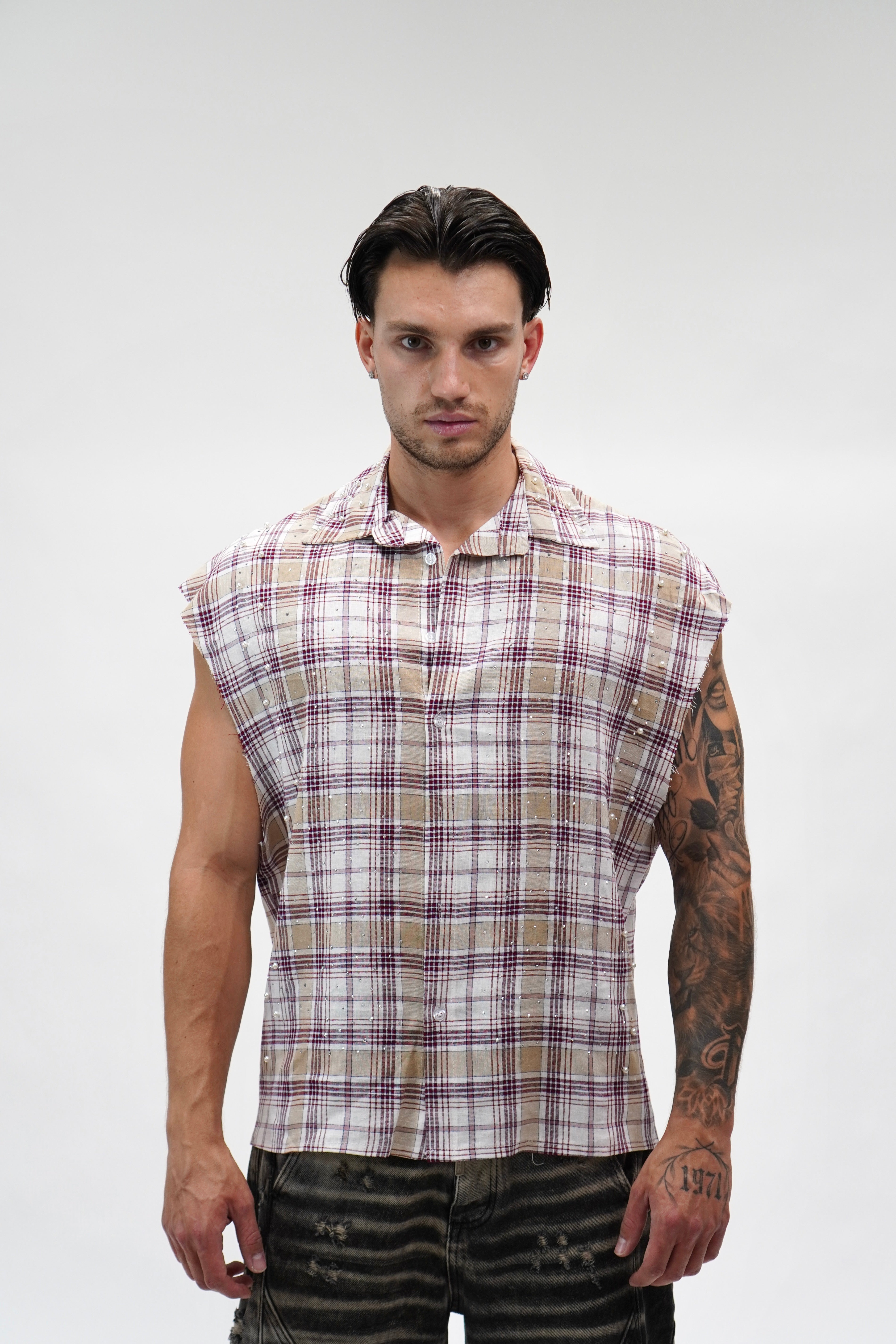 Camicia Smanicata Beige