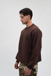 Felpa crewneck moka