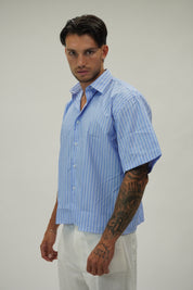 Camicia Boxy Sartoriale Sky