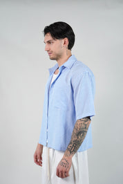 Camicia Block Check Sky