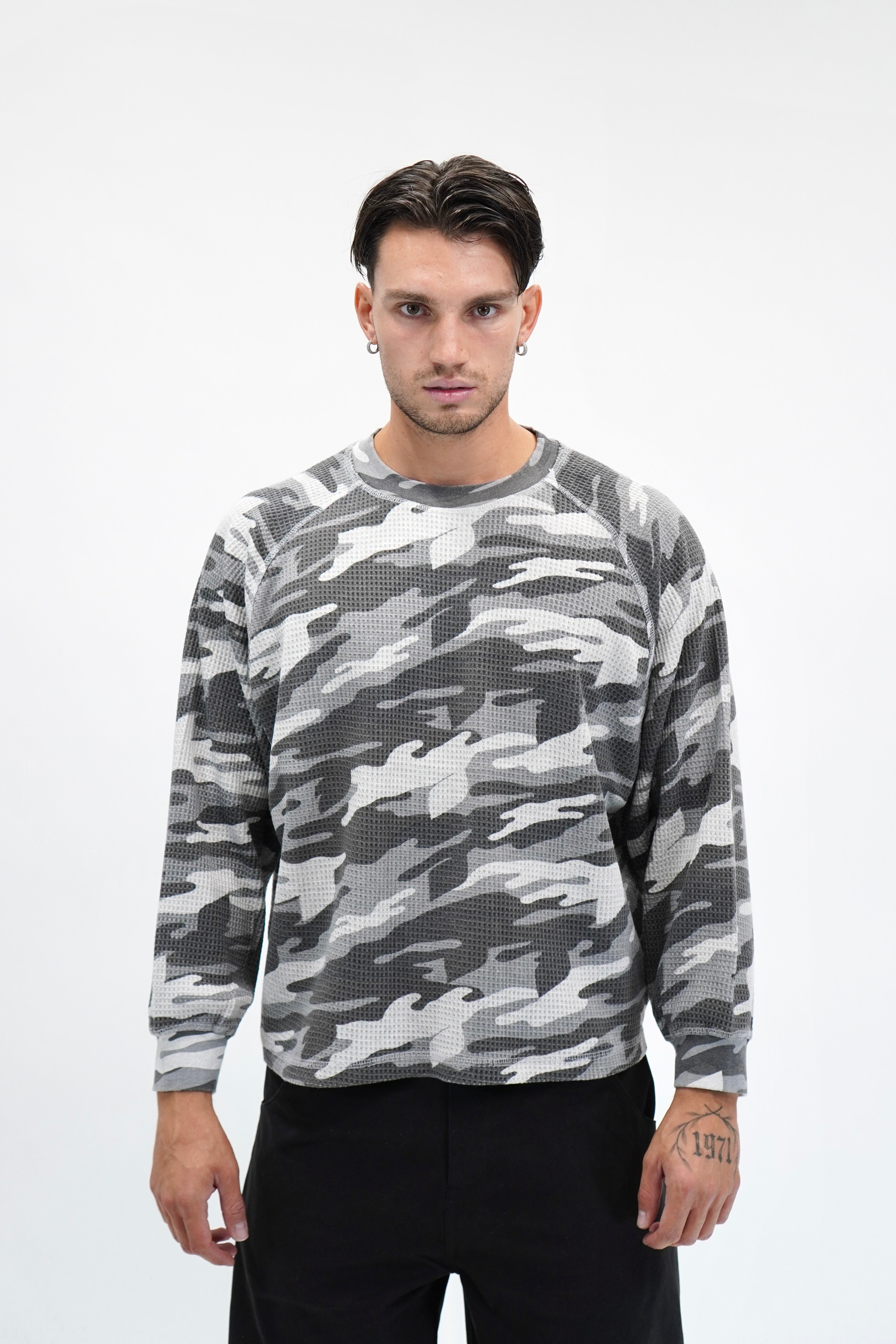 Longsleeve Waffle Camo Grey