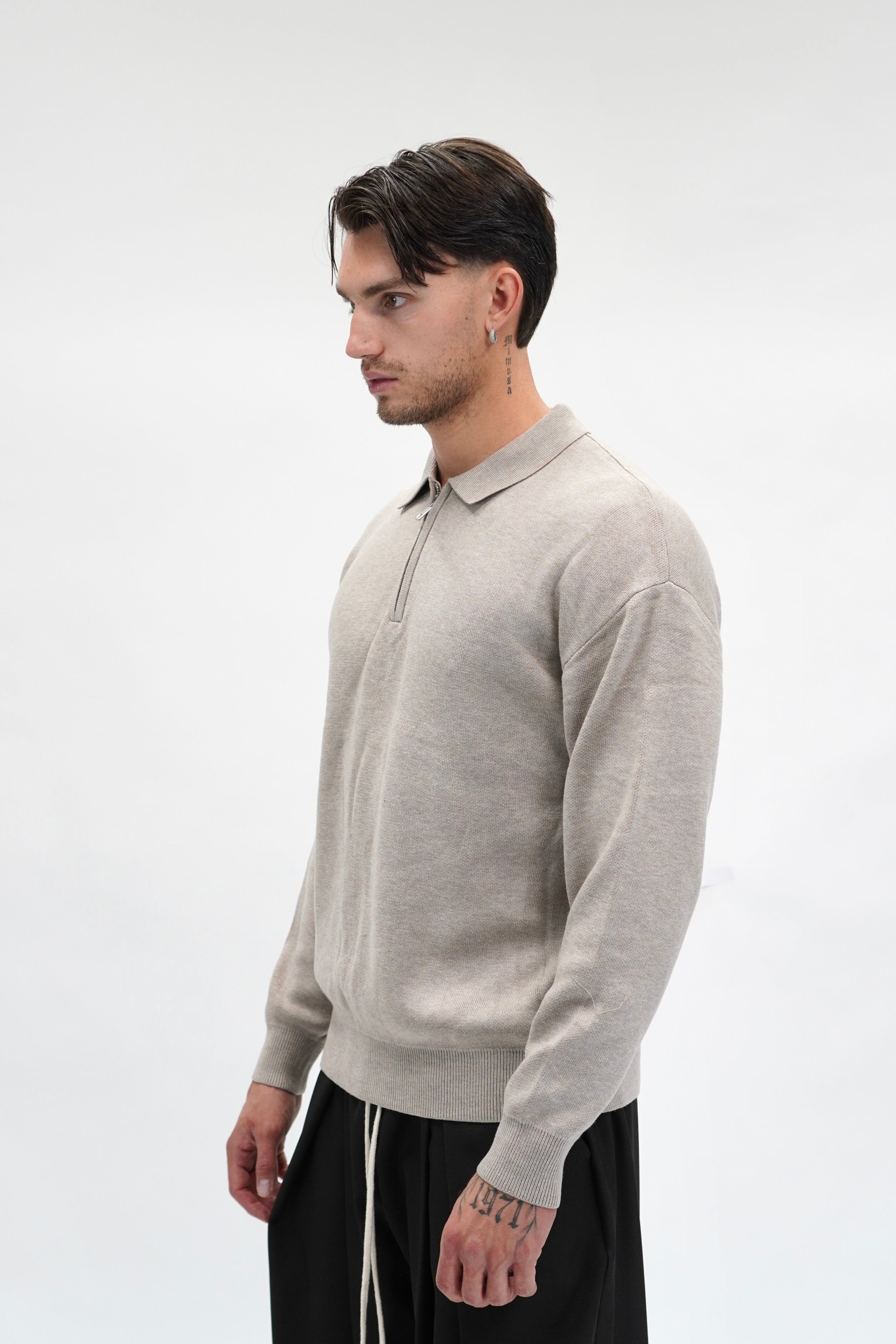 Maglione Half Zip Khaki