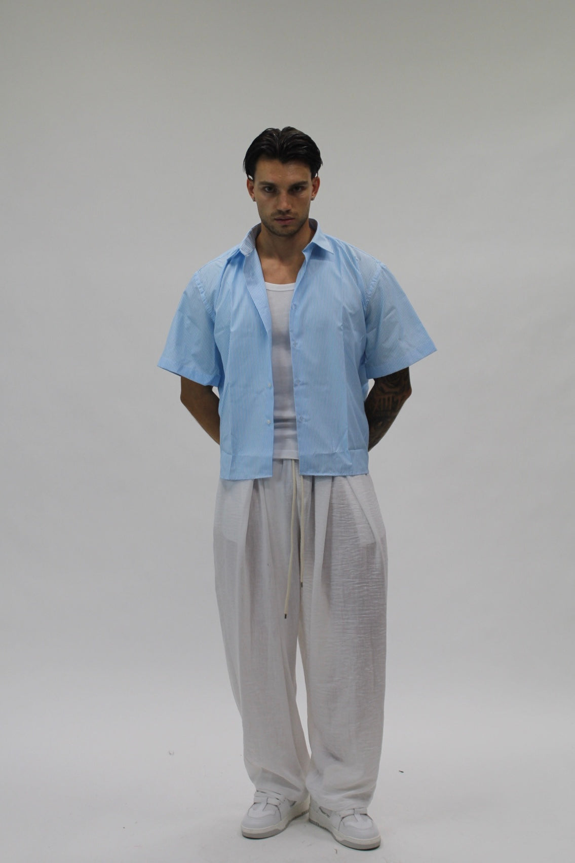 Camicia Boxy Sartoriale Sky